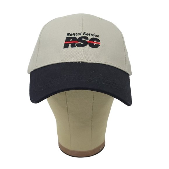 RSC Rental Services Adjustable Slide Cap Trucker Hat Khaki Black ProCorp Images - Picture 2 of 10
